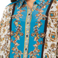 Blusa feminina com estampa de cachecol plus size azul INC International Concepts, tamanho 0X