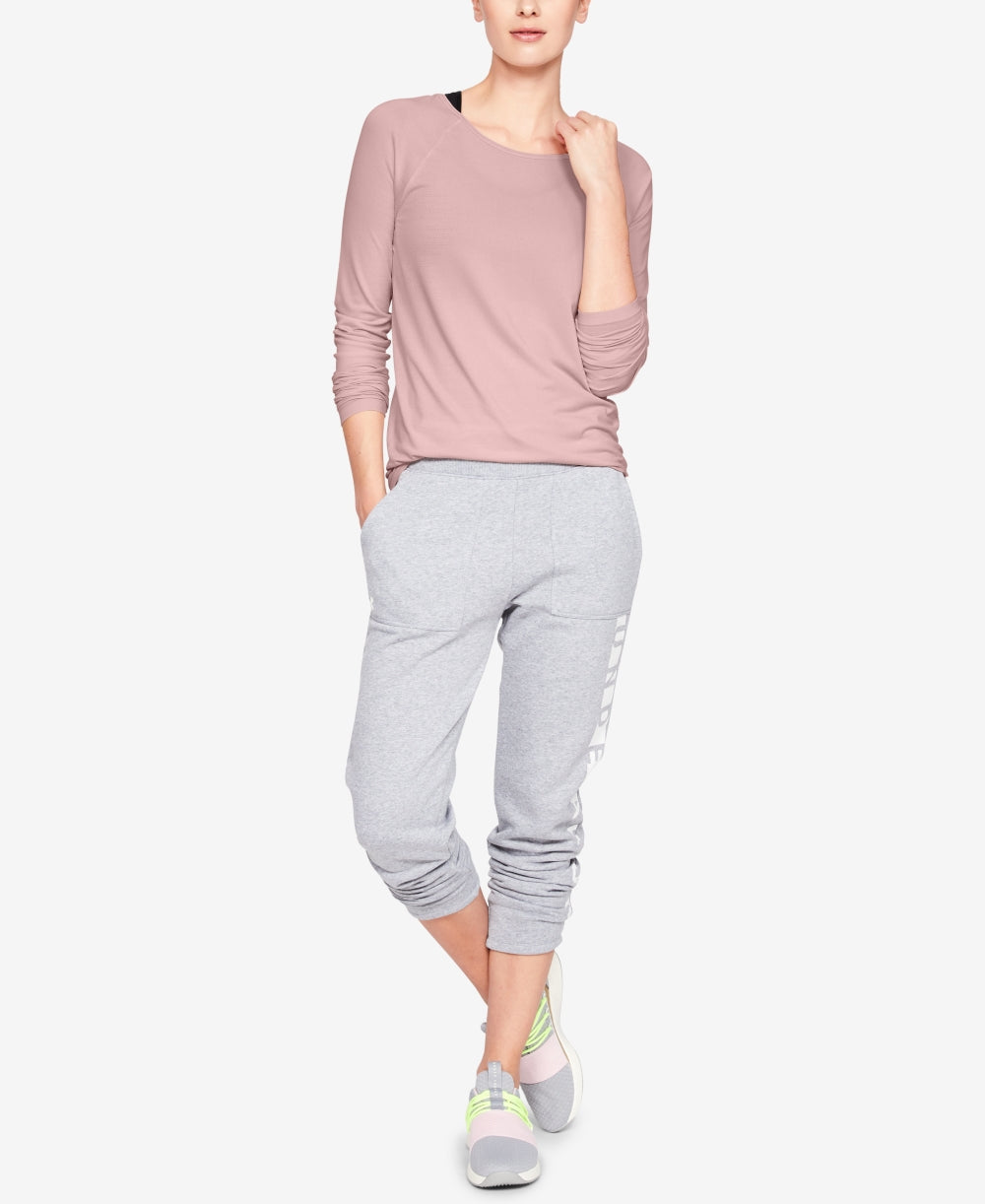 Camiseta Under Armour Feminina Sem Costura Manga Longa Rosa Tamanho P