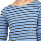 Charter Club Blusa de malha listrada feminina com decote redondo e manga comprida, azul, tamanho XX-G