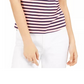 Camisa polo listrada feminina Maison Jules, branca, tamanho extragrande