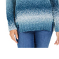 Camiseta feminina estilo &amp; co com estampa de blocos de cores, manga comprida, gola alta, azul, tamanho PXL