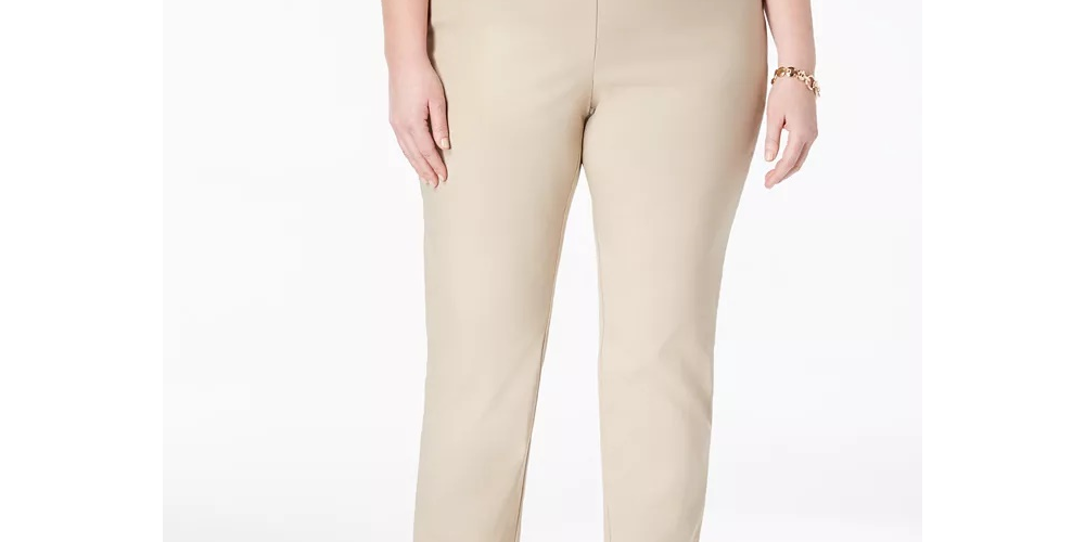 Calça feminina Charter Club Plus Cambridge Tummy-Control, marrom, tamanho 26W