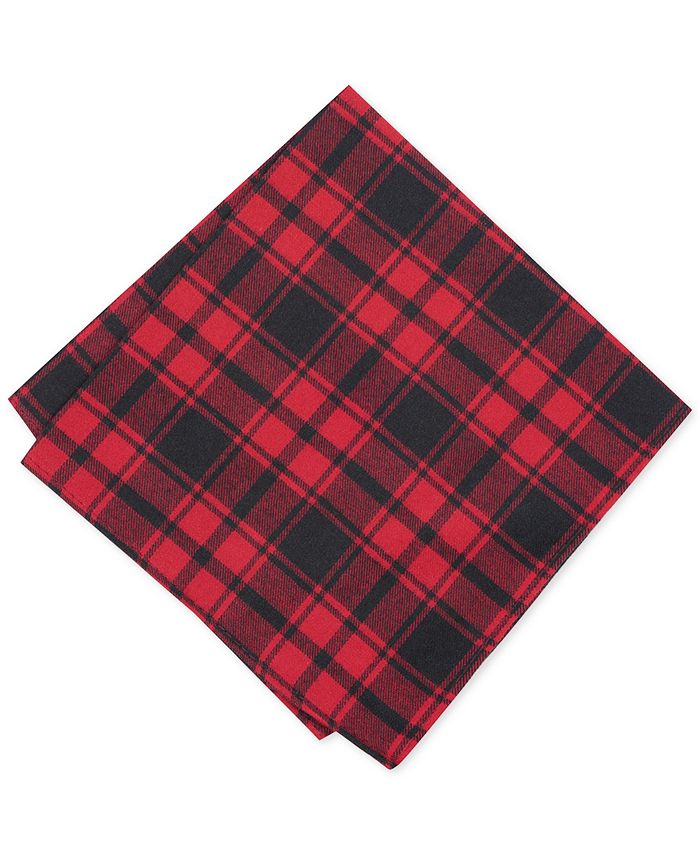 Lenço de bolso xadrez de algodão Seabury masculino Bar III vermelho tamanho regular