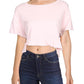 Top curto com babados de algodão Acadia feminino da Free People, rosa, tamanho médio
