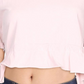 Top curto com babados de algodão Acadia feminino da Free People, rosa, tamanho médio