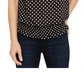 Blusa feminina com decote franzido e amarração, tamanho pequeno, preta, da INC International Concepts