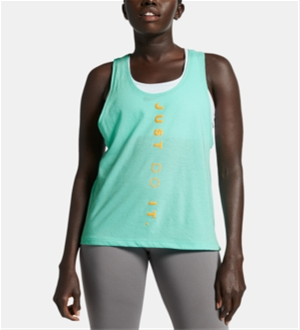 Camiseta regata Nike Running Fitness Feminina Verde Tamanho Médio