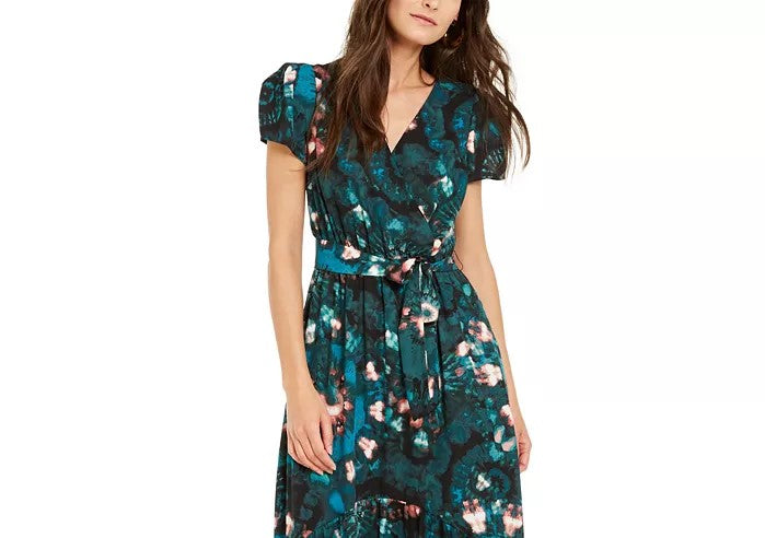 Vestido feminino de manga bufante, comprimento alto e baixo, preto, tamanho 10, da INC International Concepts