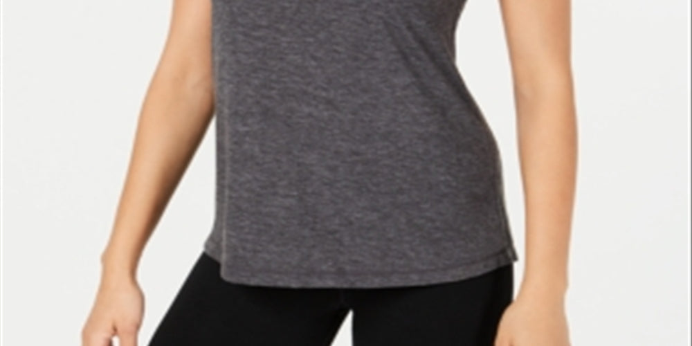 Camiseta feminina Ideology com costas em malha, cinza, tamanho G