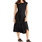 Vestido midi assimétrico com babados Rachel Roy feminino, preto, tamanho XXL