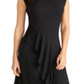 Vestido midi assimétrico com babados Rachel Roy feminino, preto, tamanho XXL