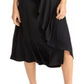 Vestido midi assimétrico com babados Rachel Roy feminino, preto, tamanho XXL