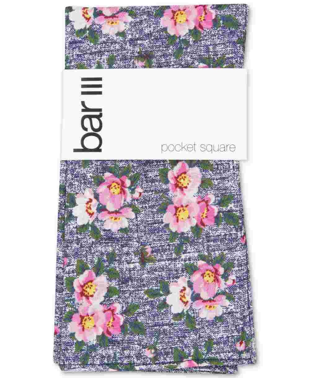Lenço de bolso masculino Bar III Landell Silk Business rosa tamanho regular