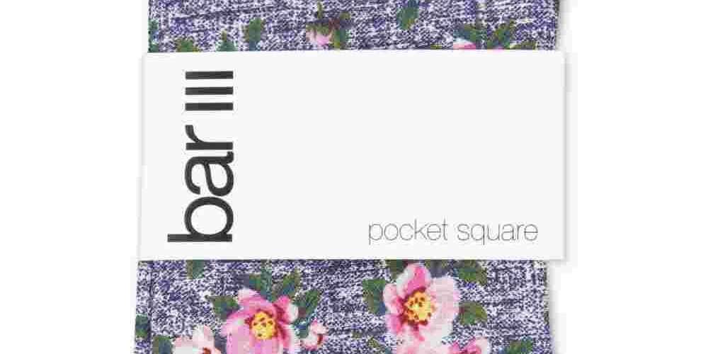 Lenço de bolso masculino Bar III Landell Silk Business rosa tamanho regular
