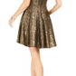Vestido Julia Jordan Feminino com Renda Bonded Fit &amp; Flare Amarelo Tamanho 12