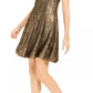 Vestido Julia Jordan Feminino com Renda Bonded Fit &amp; Flare Amarelo Tamanho 12