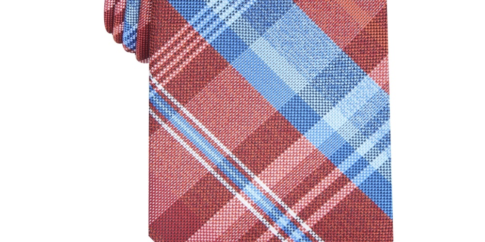 Gravata xadrez Perry Ellis Essex masculina Rustcopper tamanho regular