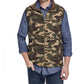 Colete masculino vintage à prova de intempéries, estampa camuflada de lã Pebble, tamanho médio, verde