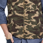 Colete masculino vintage à prova de intempéries, estampa camuflada de lã Pebble, tamanho médio, verde