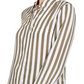 Camisa listrada feminina com botões INC International Concepts, verde, tamanho X-S