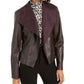 Casaco de couro sintético feminino Bar III para inverno, roxo, tamanho extrapequeno
