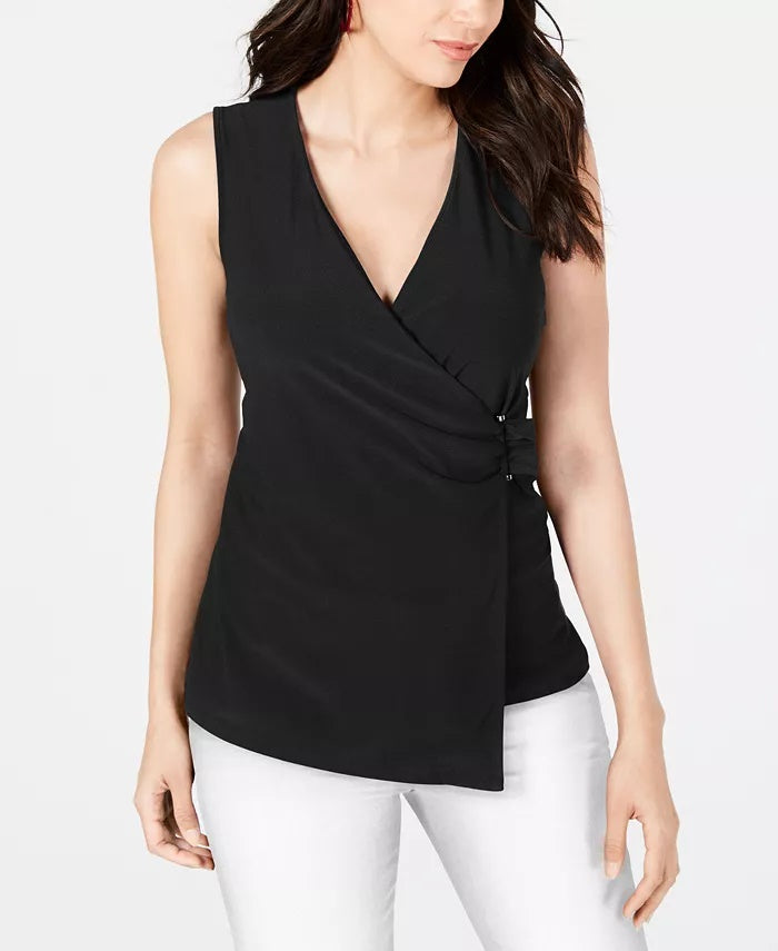 Top assimétrico feminino Alfani, preto, tamanho 2XL