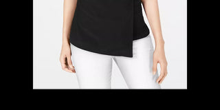 Top assimétrico feminino Alfani, preto, tamanho 2XL