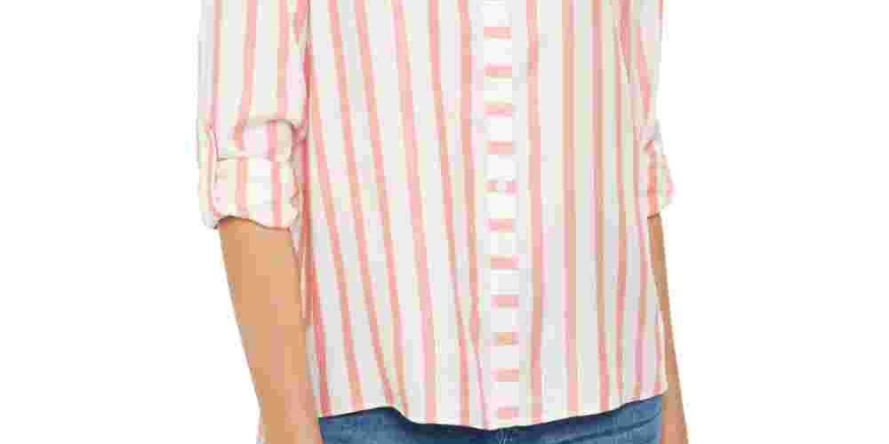 Blusa Listrada Metálica Feminina INC International Concepts Laranja Tamanho P