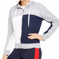 Tommy Hilfiger Sport Colorblocked com capuz e zíper feminino, tamanho P