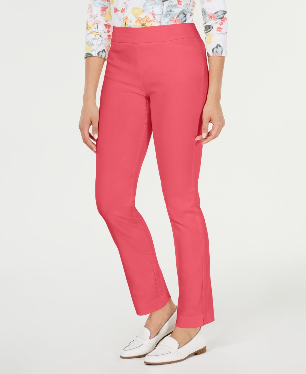 Calça feminina Charter Club Cambridge Skinny Tummy Control, vermelha, tamanho 18