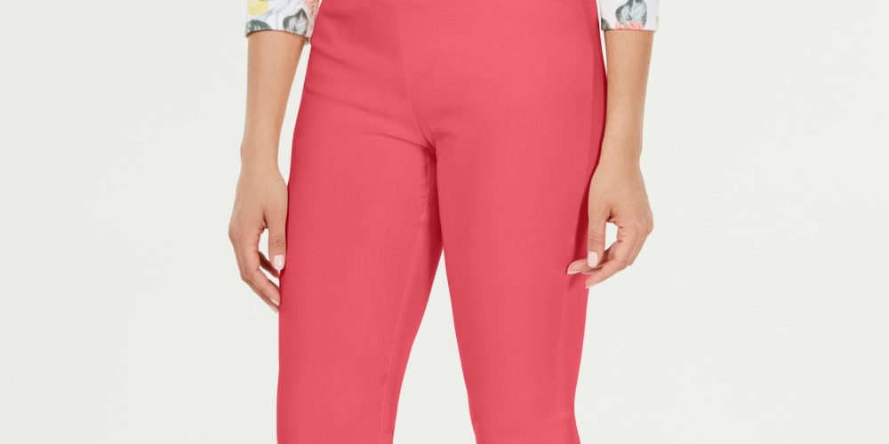 Calça feminina Charter Club Cambridge Skinny Tummy Control, vermelha, tamanho 18