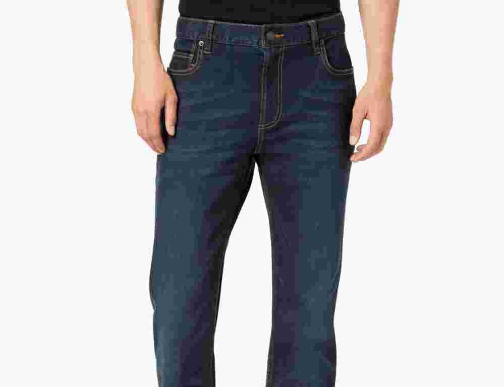 Calça jeans reta masculina American Rag, tamanho médio, azul, 34x34