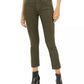 Calça jeans feminina Vigoss Olive Coated com perna reta, verde, tamanho 29W-26G