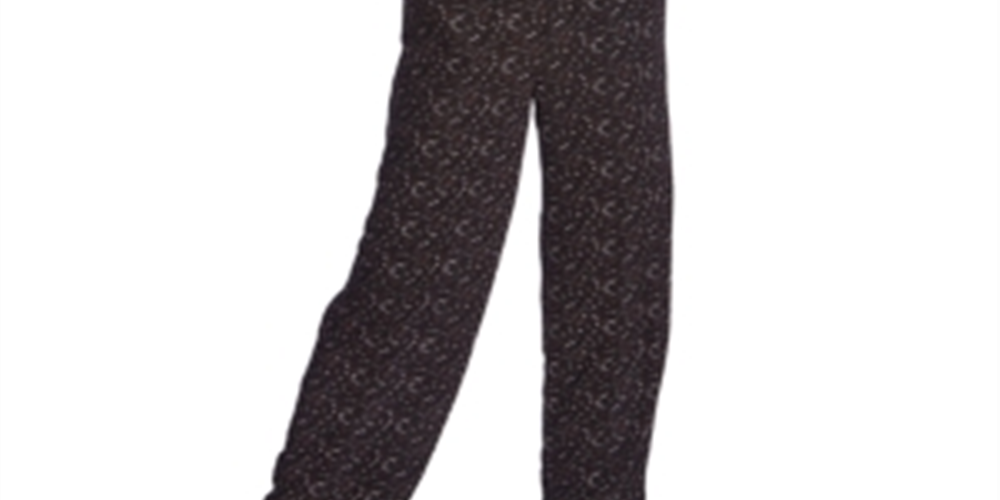 1.STATE Macacão feminino Paisley com alças finas e perna reta, preto, tamanho XX-S