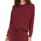 Blusa de dormir de manga comprida Alfani Cozy Knit, vinho, tamanho G