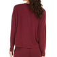 Blusa de dormir de manga comprida Alfani Cozy Knit, vinho, tamanho G