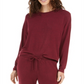 Blusa de dormir de manga comprida Alfani Cozy Knit, vinho, tamanho G