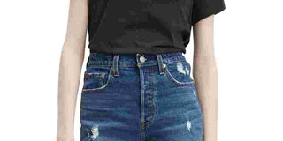 Levi's Women's Perfect Logo Short Sleeve Crewneck T-Shirt Black Size Medium