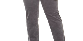 Calça jeans feminina plus size Lexington Tummy-Control de veludo cotelê cinza tamanho 28W da Charter Club