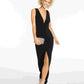 Vestido B Darlin Juniors com decote profundo e costas abertas, preto, tamanho 11/12
