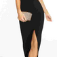 Vestido B Darlin Juniors com decote profundo e costas abertas, preto, tamanho 11/12