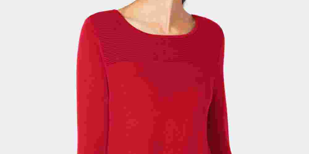 Suéter túnica canelada feminino Alfani vermelho tamanho pequeno