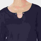 Blusa feminina Karen Scott manga três quartos azul tamanho pequeno