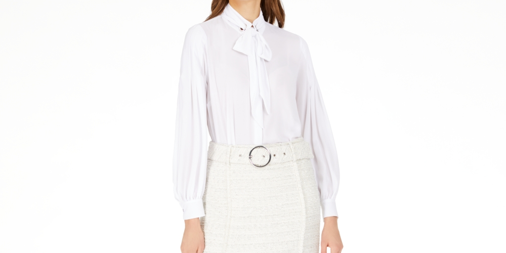 Minissaia feminina Petite Tweed da INC International Concepts, branca, tamanho 4 Petite