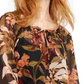 INC International Concepts Blusa camponesa franzida feminina, preta, tamanho pequeno