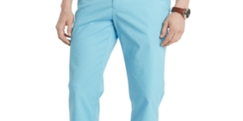 Calça Chino Tommy Hilfiger Masculina Th Flex Stretch Custom Fit Azul Tamanho 33X32