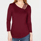 INC International Concepts Top feminino com recortes, tamanho X-S