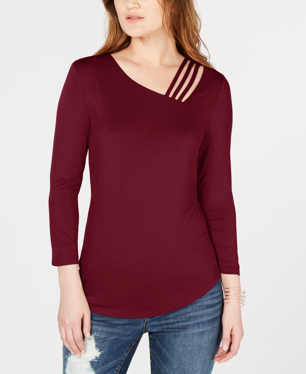 INC International Concepts Top feminino com recortes, tamanho X-S