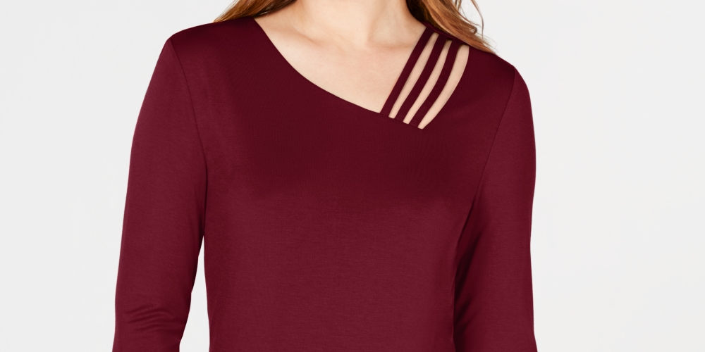 INC International Concepts Top feminino com recortes, tamanho X-S