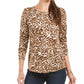 Blusa feminina com estampa animal Style &amp; Co, marrom, tamanho X-G